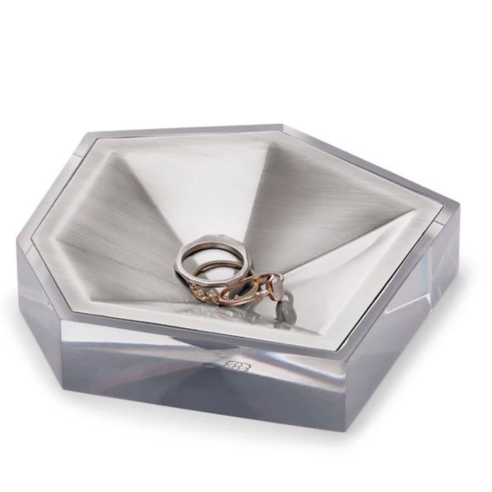 Kendra Scott Faceted Ring Dish Antique Silver Metal